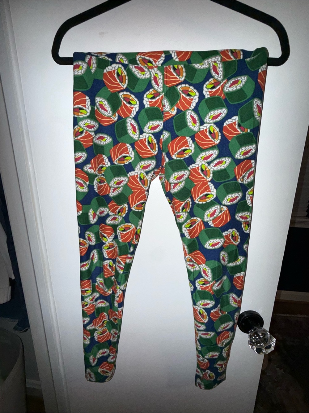 Women’s Lularoe Green & Navy Sushi Print Leggings